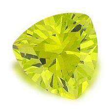 CUBIC ZIRCONIUM - LIME GREEN TRILLIANT CUT - 4.77cts
