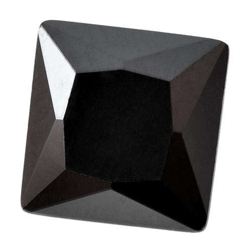 CUBIC ZIRCONIUM  - JET BLACK SQUARE CUT-  2.76cts