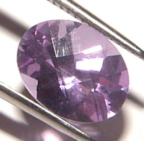 NATURAL AMETHYST -  BRIGHT PURPLE OVAL CHECKERBOARD CUT - 1.605cts