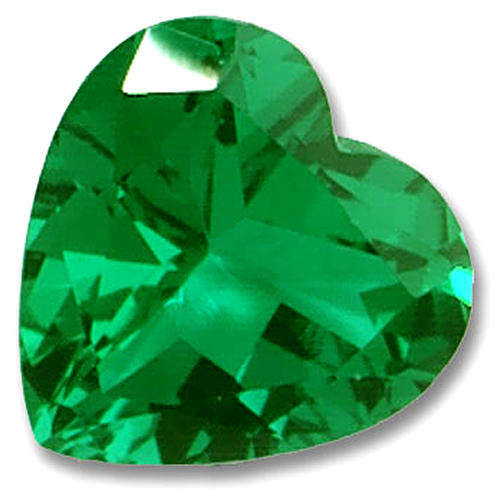 EMERALD SIMULANT  - TOP EMERALD GREEN HEART SHAPED  -0.83cts