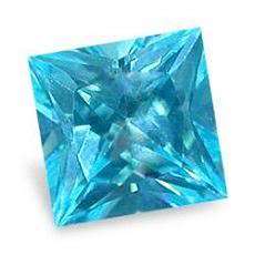 CUBIC ZIRCONIUM - VIBRANT FINE SWISS BLUE PRINCESS CUT  - 1.90cts