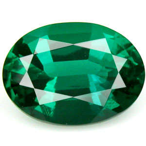 EMERALD SIMULANT - EMERALD GREEN OVAL DIAMOND CUT -  0.550cts