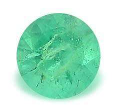 NATURAL EMERALD  -  ROUND DIAMOND CUT TOP GREEN - 0.110cts