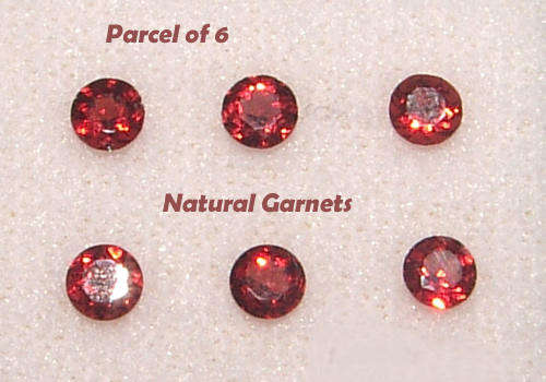 NATURAL GARNET PARCEL OF 6 - ROUND CUT - 1.675cts