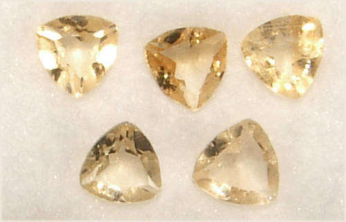 NATURAL CITRINE PARCEL OF 5 - TRILLIANT CUT - 1.675cts