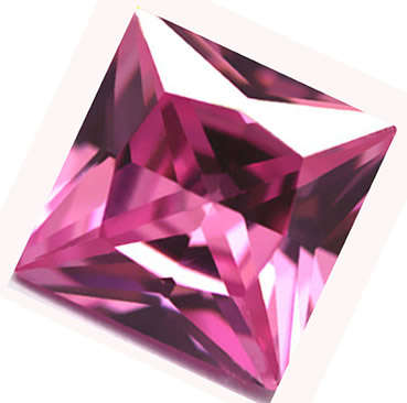 CUBIC ZIRCONIUM - PINK ICE SQUARE CUT  -  1.23cts