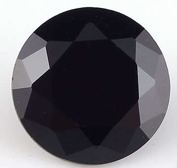 CUBIC ZIRCONIUM - AAA JET BLACK ROUND DIAMOND CUT  - 1.795cts