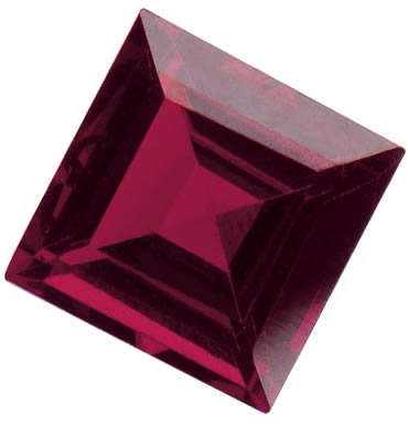NATURAL RHODOLITE GARNET  -  RASPBERRY PINK SQUARE PRINCESS CUT  - 0.600cts!!