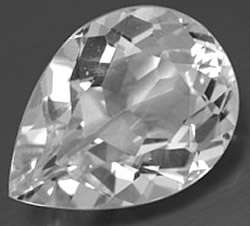 NATURAL TOPAZ -  DIAMOND WHITE PEAR FACETED - 1.455cts