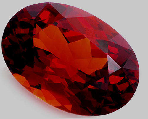 NATURAL SPESSARTITE GARNET DEEP RED OVAL CUT  - 0.840cts