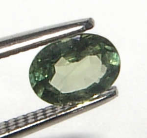 NATURAL SAPPHIRE -  MEDIUM GREEN OVAL CUT - 0.665cts