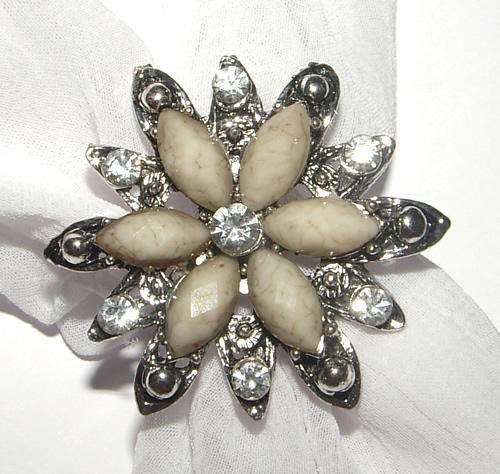 ***FAIRYTALE COLLECTION*** GORGEOUS LUCITE AND RHINESTONE ADJUSTABLE DRESS RING.