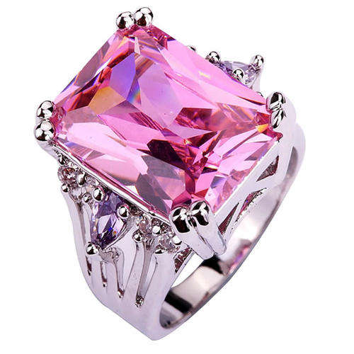 ***WOAW!!!***STUNNING PINK AND WHITE TOPAZES IN S80 SILVER RING!!