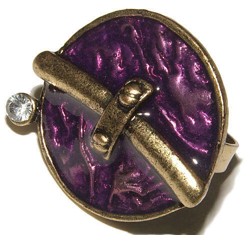 **ENAMEL RANGE**  BEAUTIFUL ADJUSTABLE RHINESTONE AND ENAMEL DRESS RING!