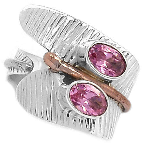 ***A MUST- HAVE!!!*** SPARKLING NATURAL PINK KUNZITE GEMSTONES IN SOLID STERLING SILVER RING!!!