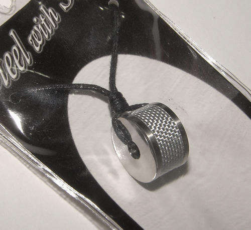 MODERN  STAINLESS STEEL PENDANT WITH ADJUSTABLE CORD!