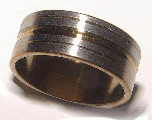 ***SALE!***THE ULTIMITE SOLID TWO TONE STAINLESS STEEL BAND RING