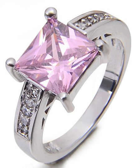 ***WOAW!!!***STUNNING PINK AND WHITE SAPPHIRES STERLING SILVER RING!!!