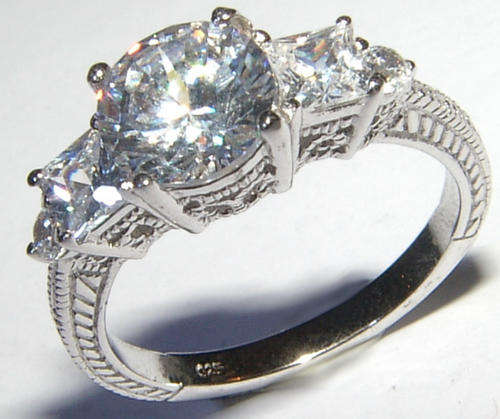2.80CTW BRILLIANT "THREE STONE" ENGAGEMENT RING size 5.75