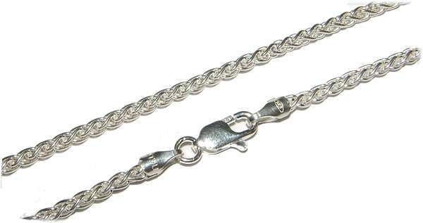 Solid Sterling Silver ITALIAN Wheat Link Chain!