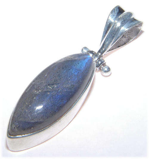 STUNNING GENUINE LABRADORITE STERLING SILVER PENDANT!!