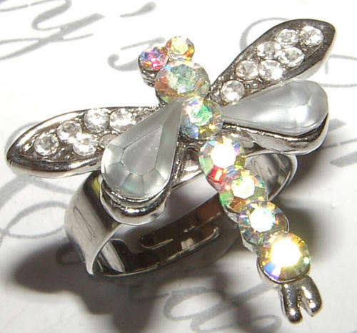 EXTREMELY BLING!!! WHITE Rhinestone Crystal Bling-Ring!
