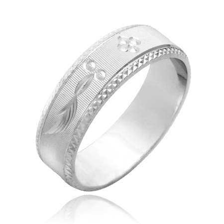 **FINE QUALITY** SOLID .925 STERLING SILVER DIAMOND CUT WEDDING BAND!!