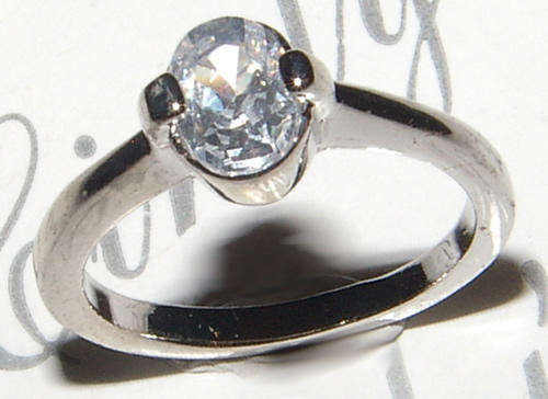 SWEET WHITE GOLD PLATED WHITE CZ RING