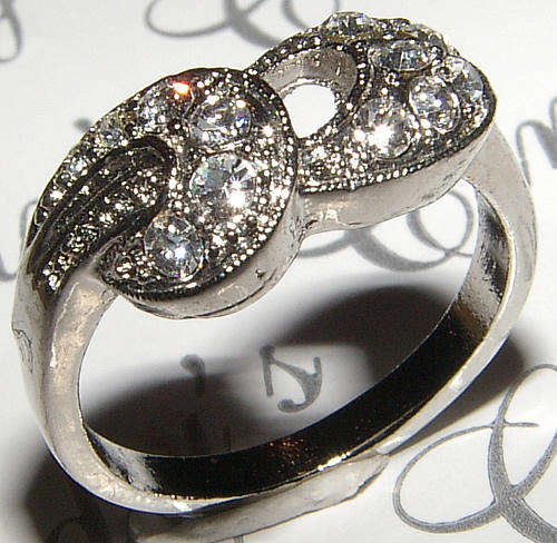 EXTREMELY BLING!!! WHITE RHINESTONE Bling-Ring!