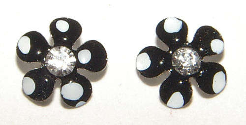 FASHION JEWELLERY - SPARKLING CRYSTAL FLOWER STUD EARRINGS - 7mm