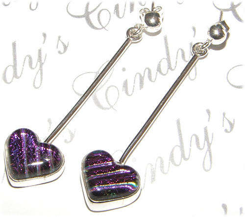 UNIQUE DICHROIC FUSED GLASS JEWELLERY -  BEAUTIFUL EARRINGS!