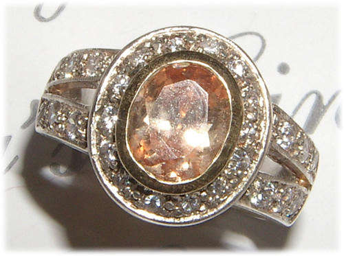 EXTRAORDINARY DESIGNER ITEM! - PERIDOT and DIAMOND simulant 9kt GOLD Sterling Silver Ring