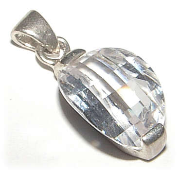FANCY CUT CZ STERLING SILVER PENDANT