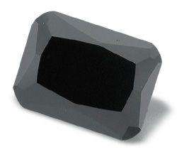 STUNNING JET BLACK OCTAGON PRINCESS CUT CUBIC ZIRCONIUM -  3.08cts!!