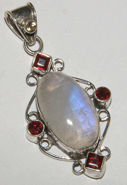Genuine Moonstone Sterling Silver  Pendant!