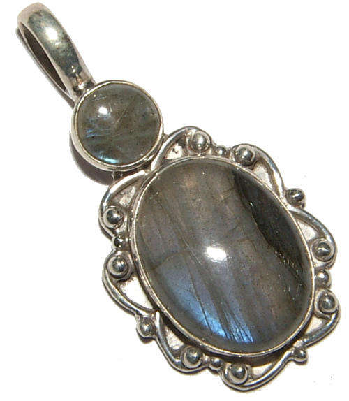 Genuine Natural Stone Sterling Silver Pendant!