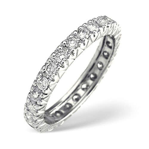 Sterling Silver Eternity Simulated Diamond Ring