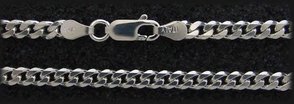 ***UNISEX*** 3mm Thick Solid Sterling Silver ITALIAN Curb Link Chain!