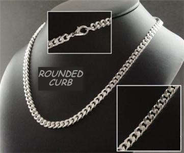 ***UNISEX*** 2mm Thick Solid Sterling Silver ITALIAN Flat Curb Link Chain!