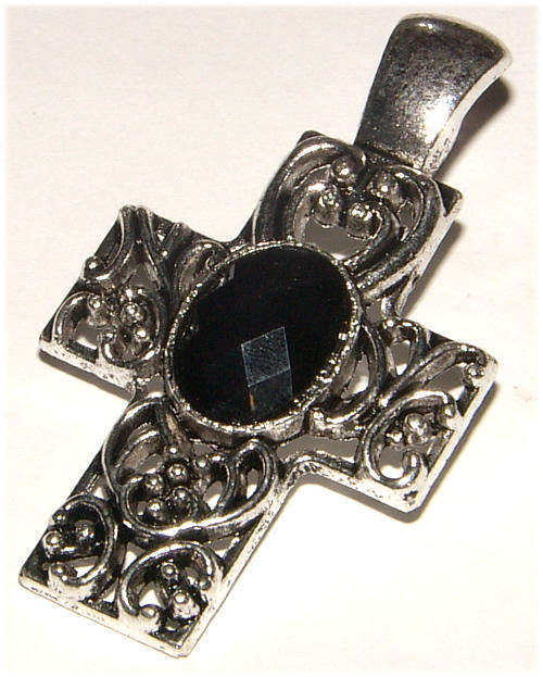 BIG!!! STUNNING SILVER FILIGREE CROSS PENDANT