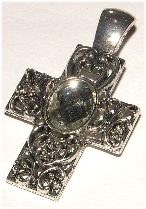 BIG!!! STUNNING SILVER FILIGREE CROSS PENDANT