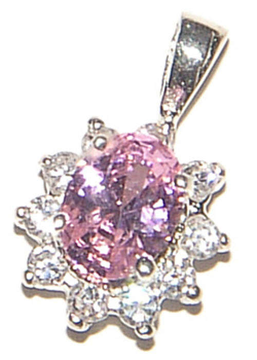 HOT PINK AND WHITE CLUSTER PENDANT - STUNNING ITEM!
