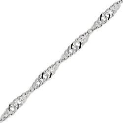 ***FINE AND ELEGANT!!*** Solid Sterling Silver ITALIAN SINGAPORE Link Chain!!!