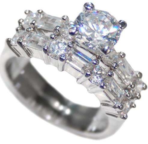 CLASSIC ENGAGEMENT BRILLIANT "WEDDING RING SET" SIZE P