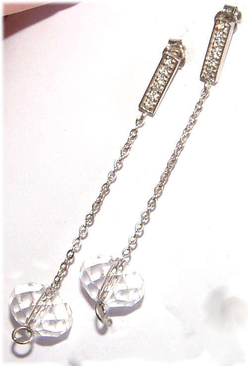 ****ABSOLUTELY STUNNING!!!**** GENUINE SWAROVSKI EARRINGS in STERLING SILVER!