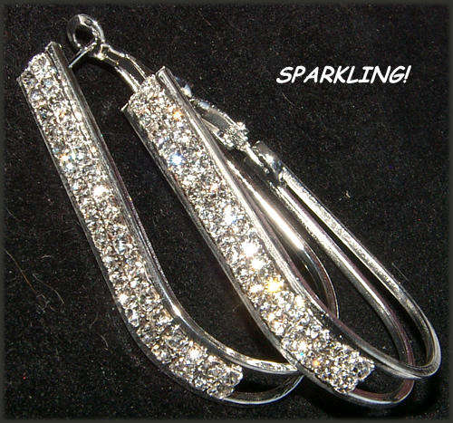 ***NEW!!!***NEW!!!***NEW!!!!***PRETTY RHINESTONE HOOP EARRINGS!!!