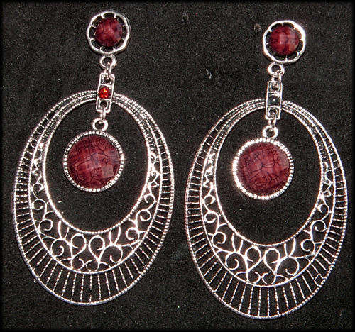 ***NEW!!!***UNIQUE!!!*** BURNISHED SILVER DANGLING EARRINGS!