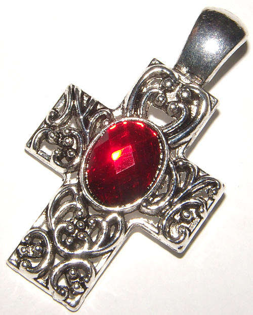 BIG!!! STUNNING SILVER FILIGREE CROSS PENDANT