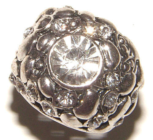 BEAUTIFUL RHINESTONE ENCRUSTED DRESS DOME RING - ***GORGEOUS***!