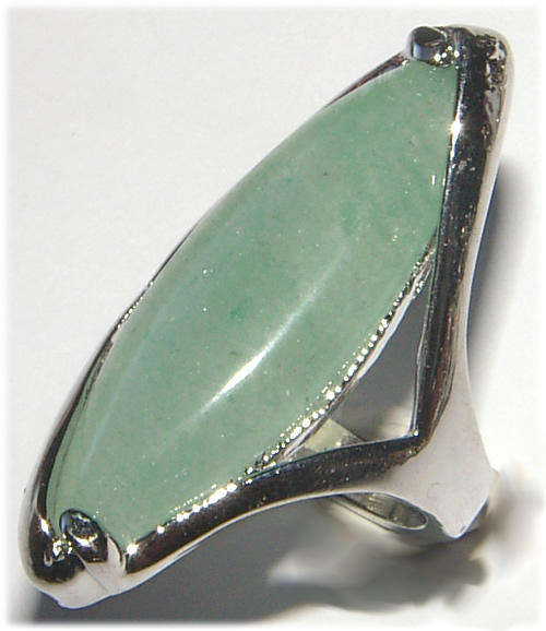 *** AU NATURAL!!*** NATURAL CHRYSOPRASE SILVER BLING RING - NEW!